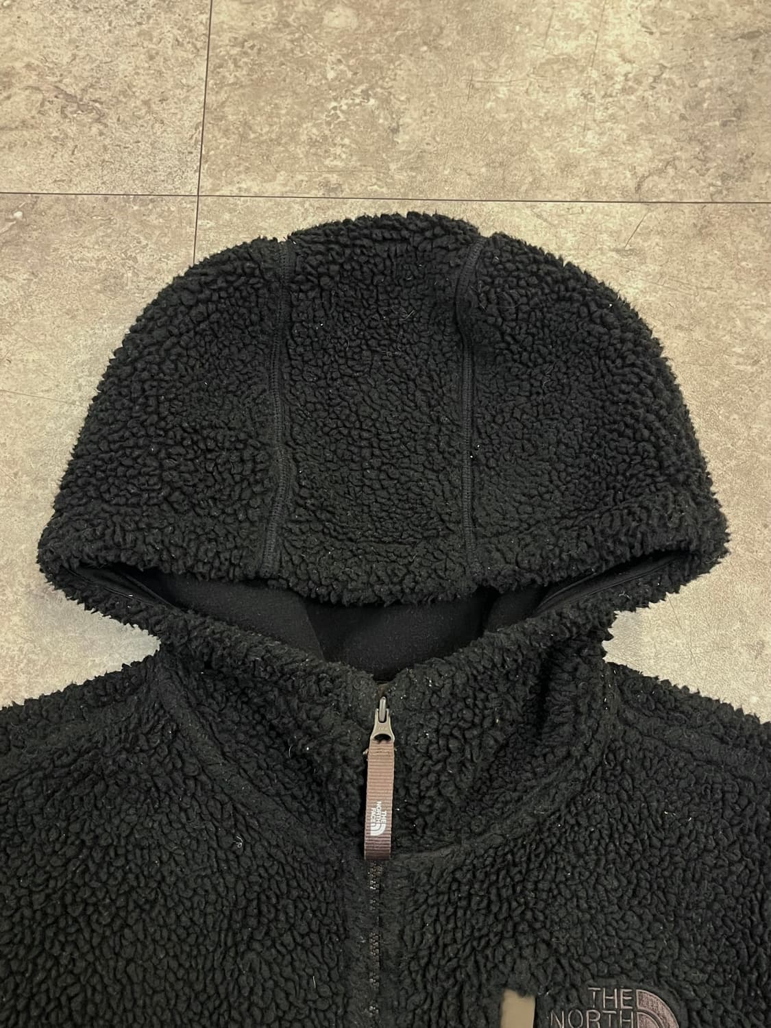 노스페이스 플리스 후드 자켓 블랙 키즈 160 #csz2994 상품이미지6