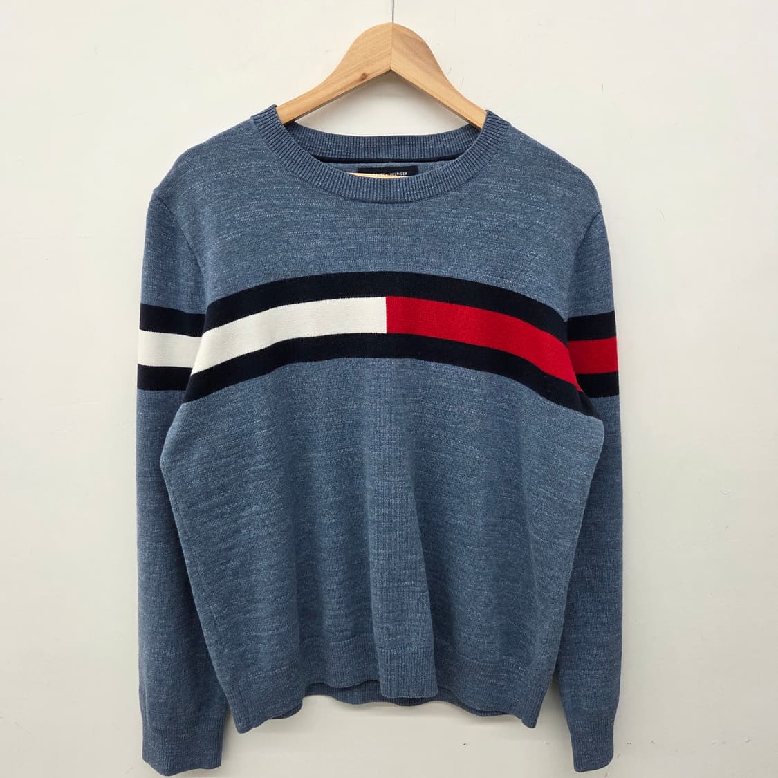 타미힐피거 블루 스트라이프 니트 남성 L 상품이미지2
