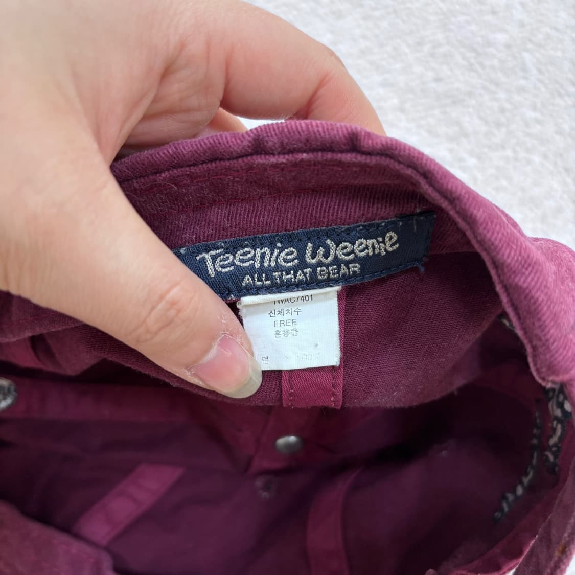 F 티니위니 빈티지 버건디 마룬 볼캡 0519E 상품이미지7