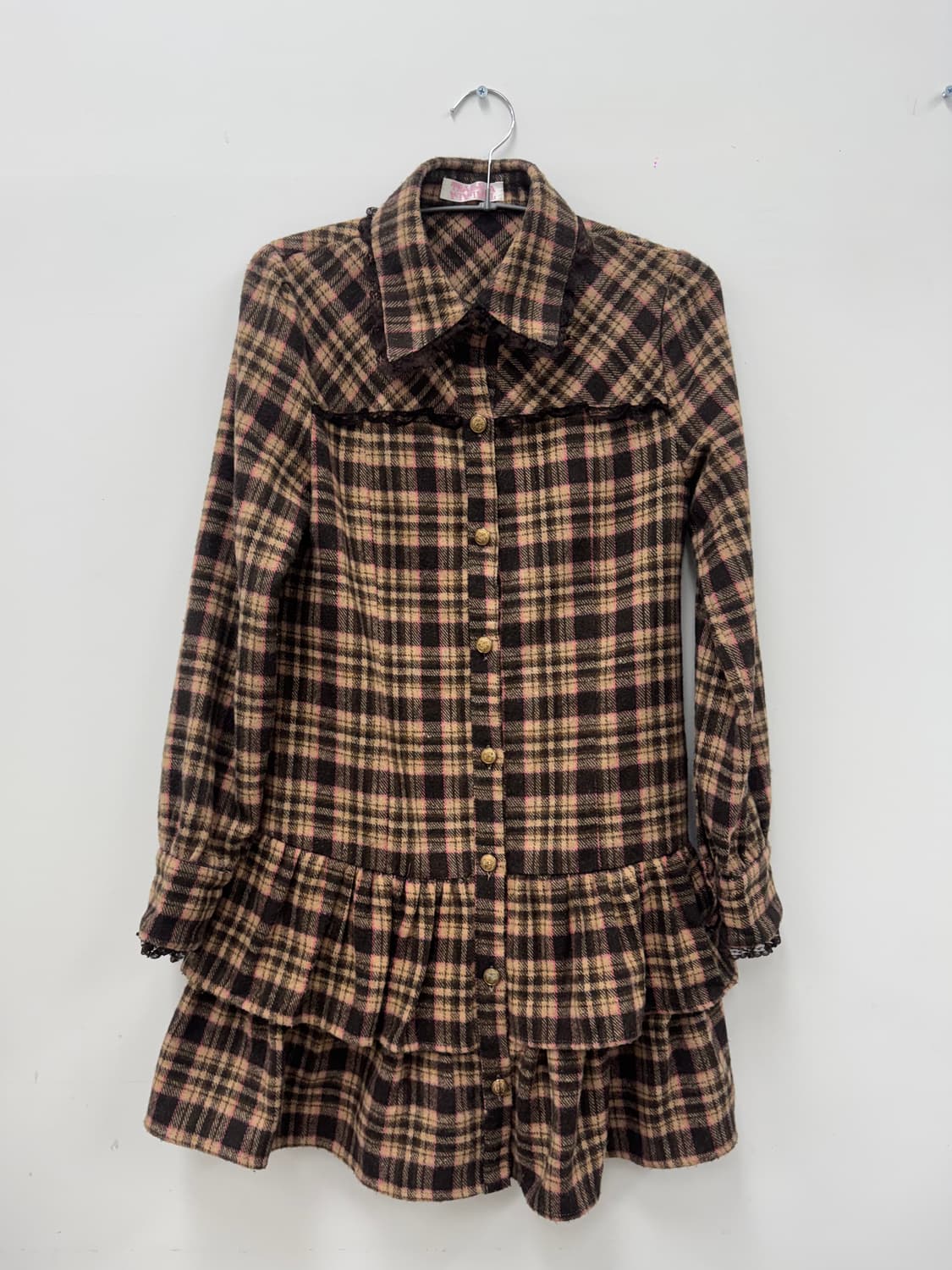 Tralala 트랄라라 딸기초코 체크 레이스 원피스 상품이미지1