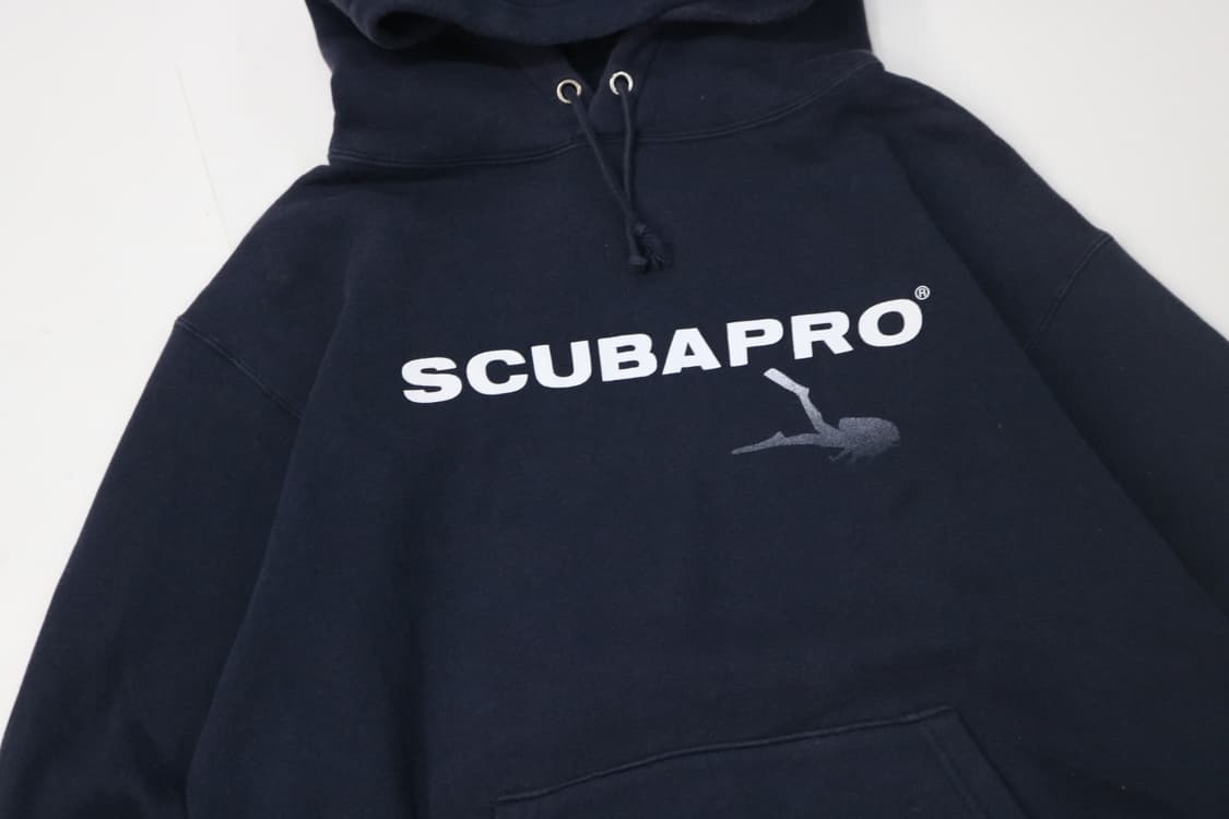 SCUBAPRO 스쿠바프로 빈티지 다이버 로고 네이비 후드 (M) 상품이미지3