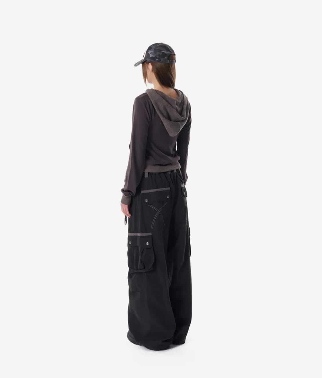 아캄 Knee Pin-tuck Contrast Cargo Pants  상품이미지2