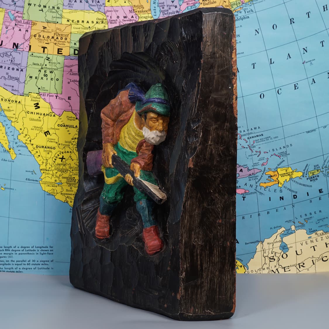 빈티지 소품 Germany 통원목 수제 우드 카빙 상품이미지6