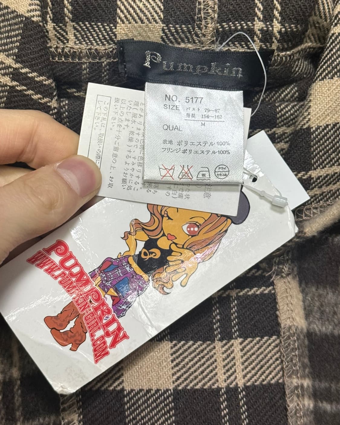 PUMPKIN 일본 체크 망토 프린지 케이프 갸루 로리걸 머플러 목도리 상품이미지6