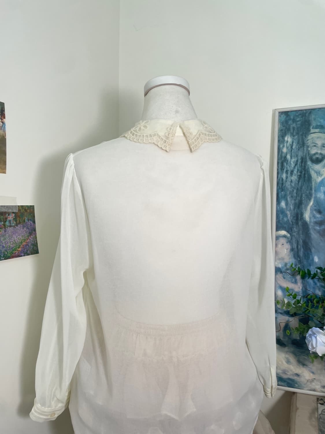 butterivory lace collar chiffon blouse 상품이미지4