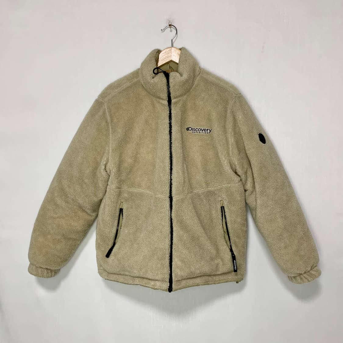 디스커버리 리버시블 플리스 패딩 점퍼 베이지 100 후리스 상품이미지1