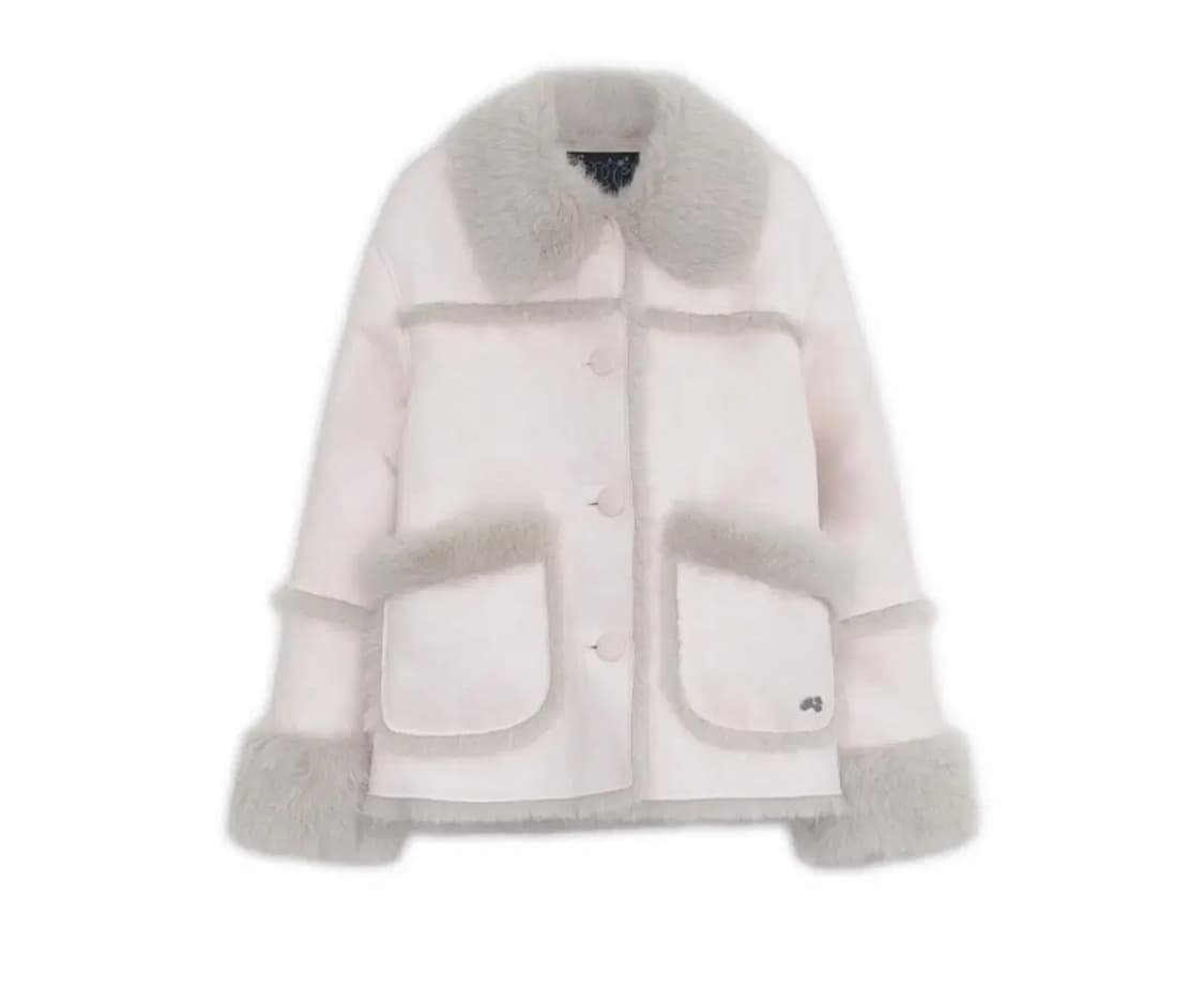 허그유어스킨 시어링 무스탕 핑크 상품이미지1