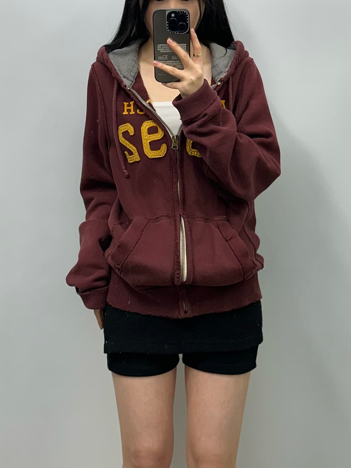 아베크롬비 y2k 와투케 버건디 후드집업 상품이미지1