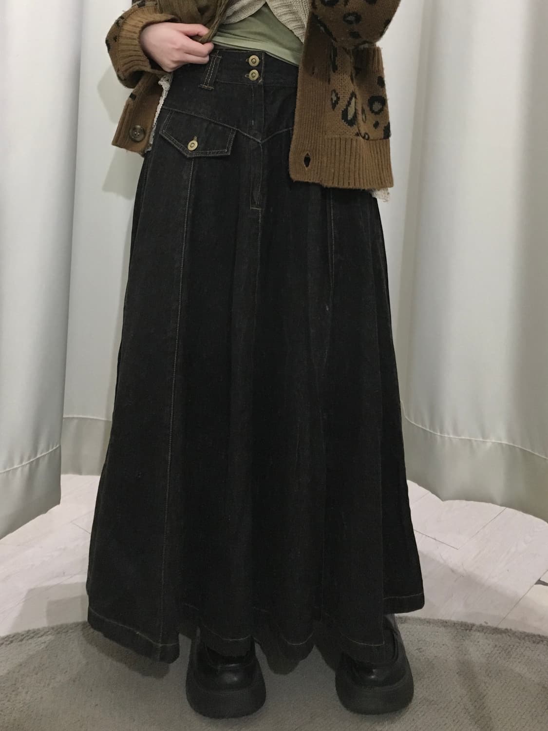 Utility Denim Midi Skirt 상품이미지2