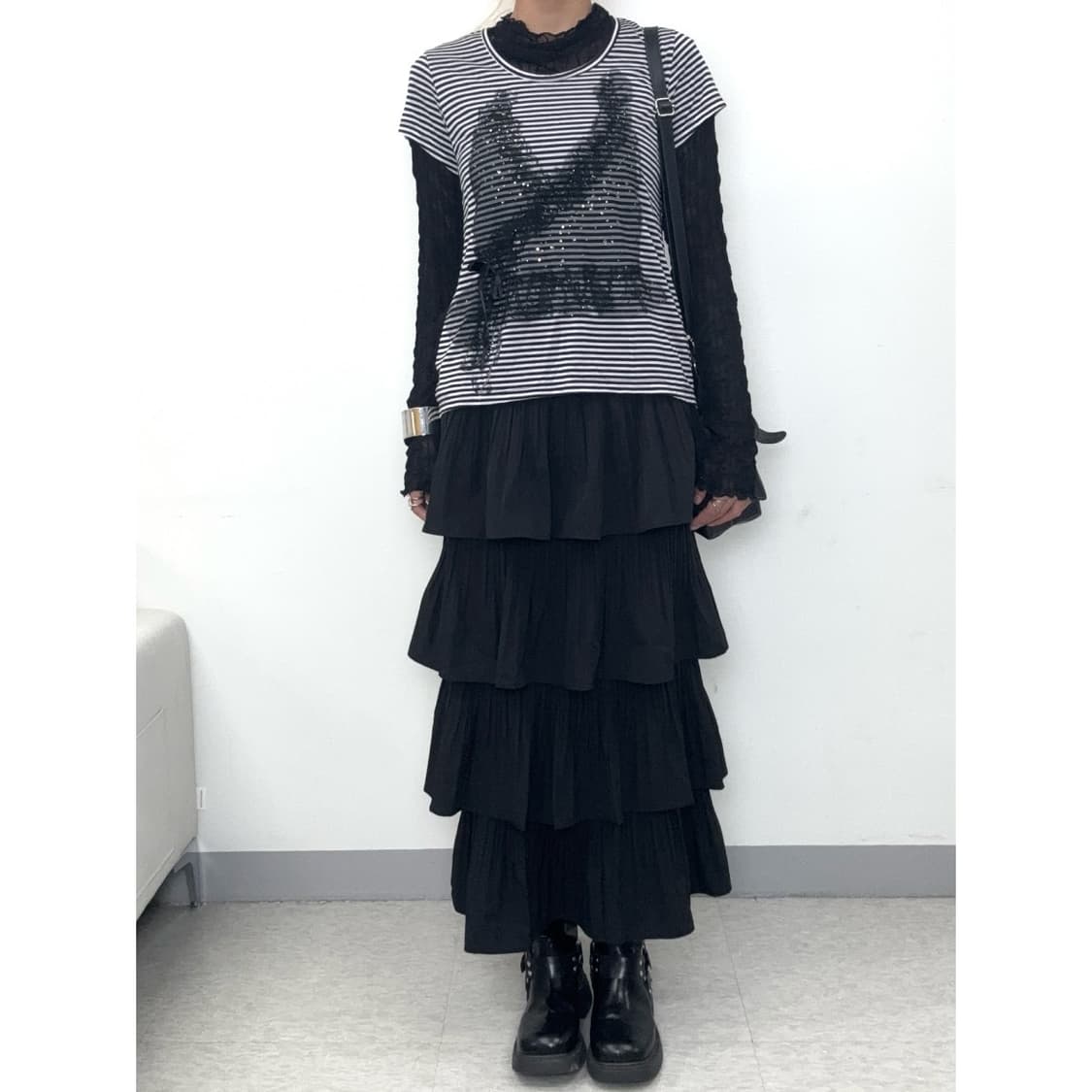 빈티지 블랙 캉캉 스커트 상품이미지2