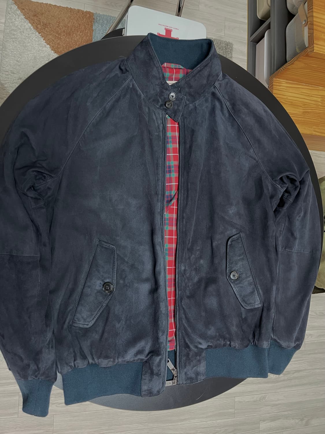 바라쿠타 스웨이드 자켓 네이비 42사이즈 상품이미지1