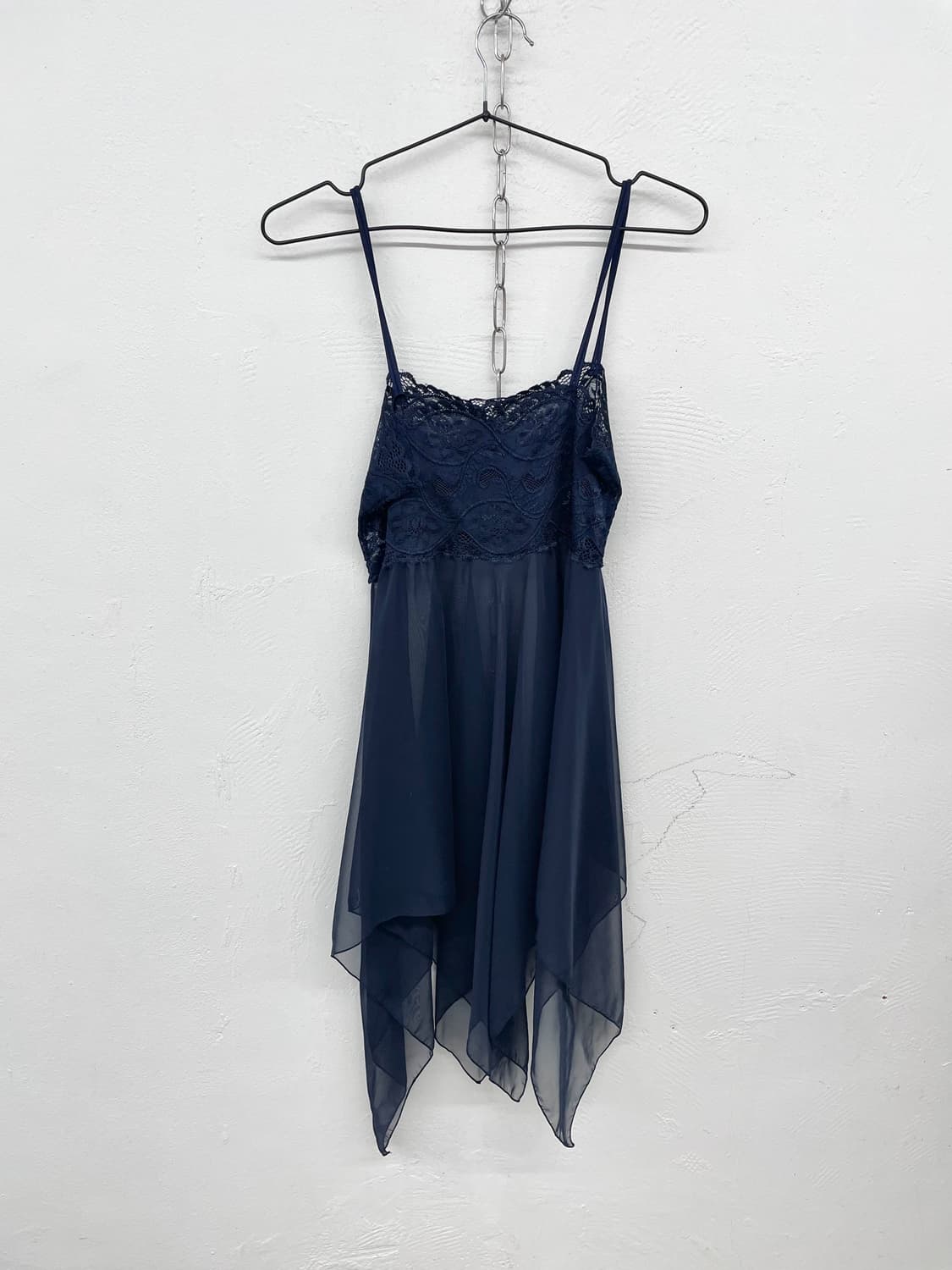 네이비 시어 언발 슬립 상품이미지6