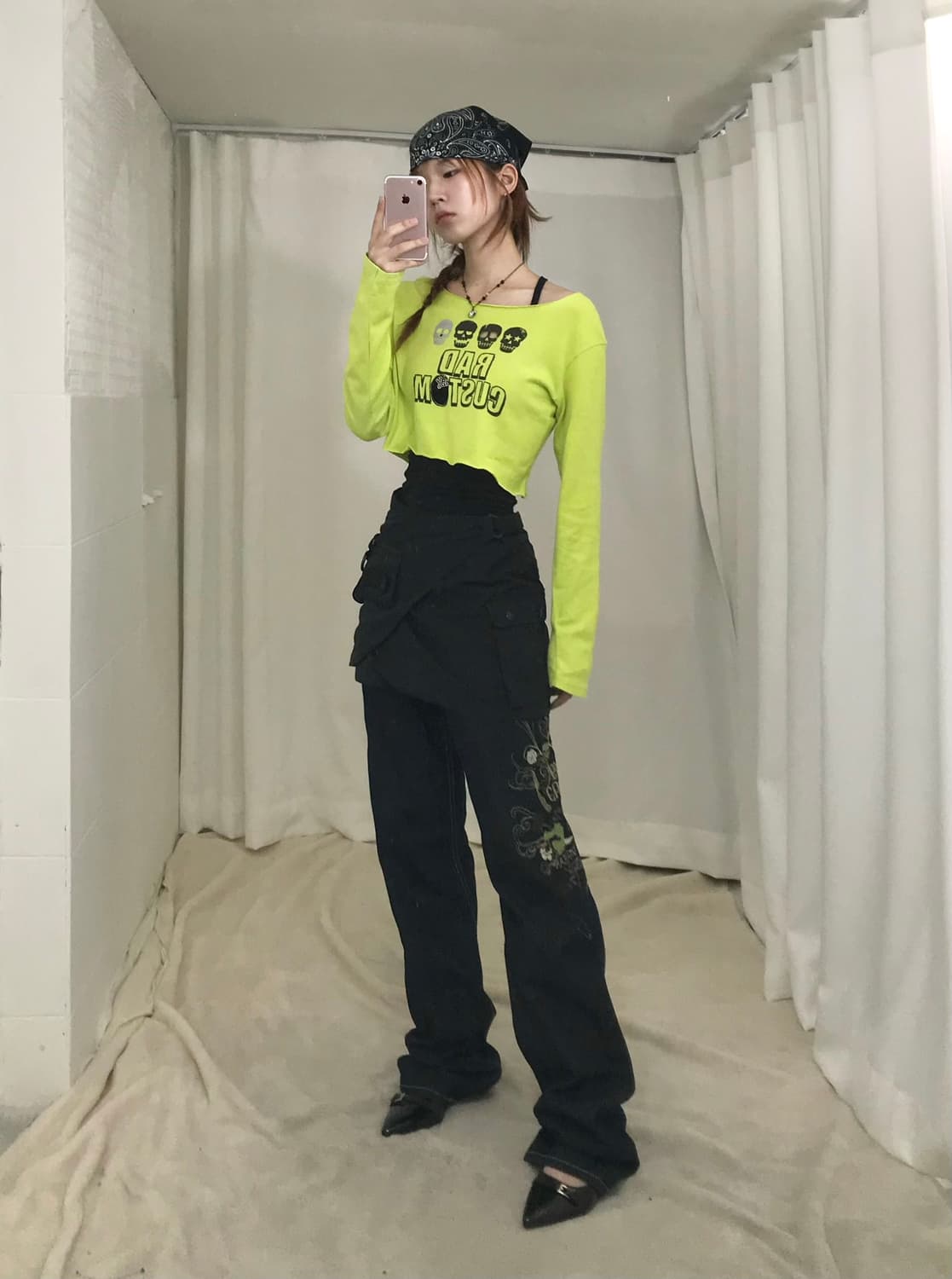 💀 빈티지 네온 펑크 테크웨어 코디 세트 상품이미지1