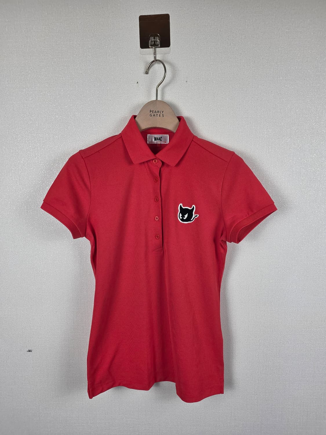 WACC 왁 여성 신품급 반팔 피케 티셔츠 레드 1호(S) 상품이미지2
