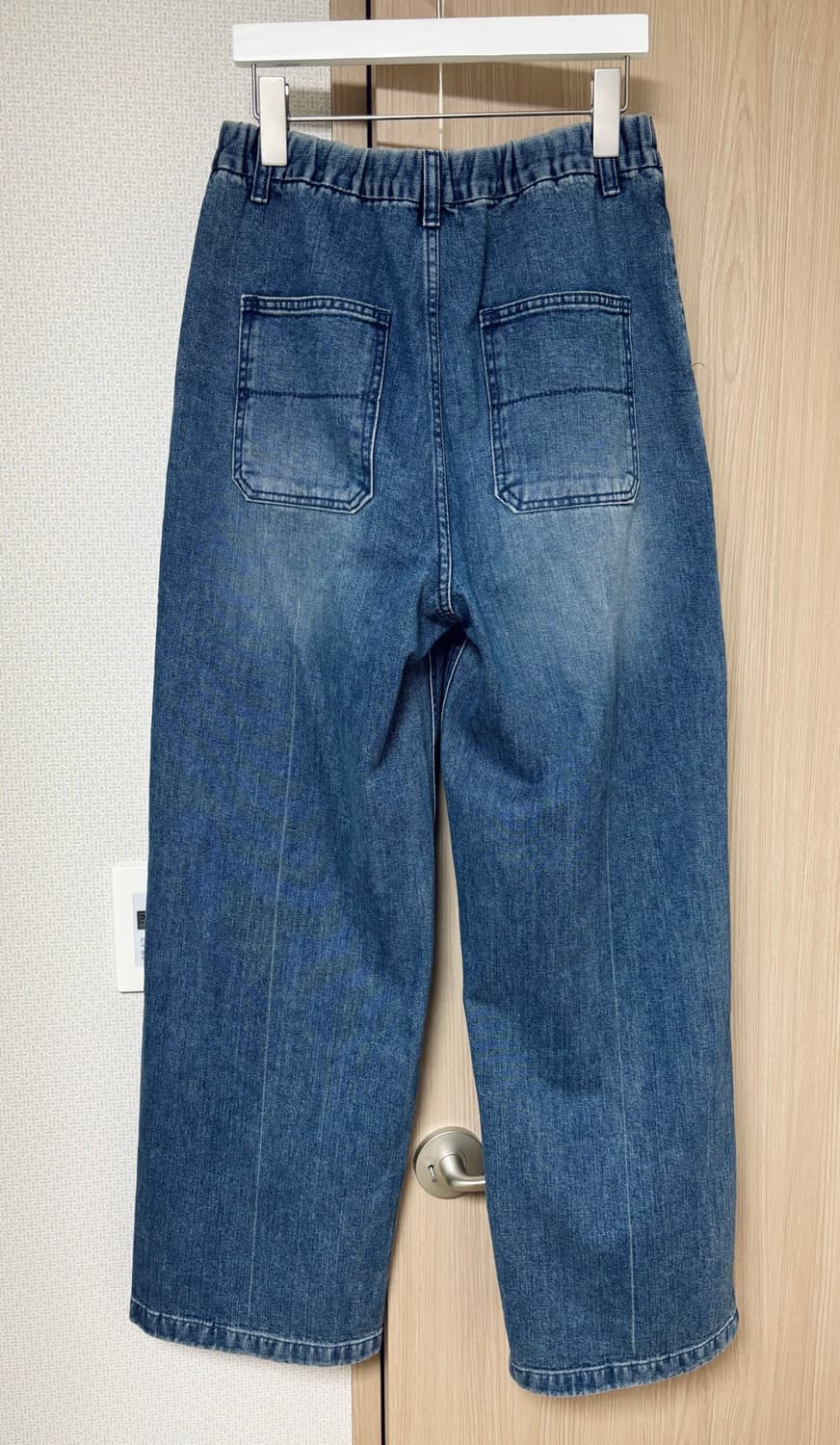 (1) 어나더오피스 하프 밴딩 데님 팬츠 인디고 상품이미지2