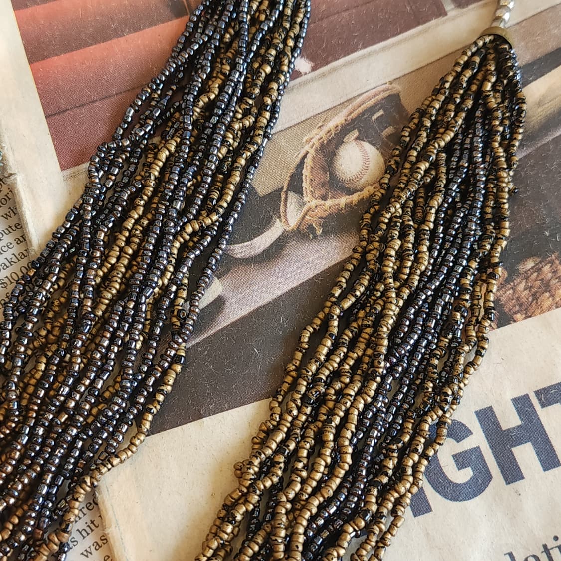 90s 프랑스 빈티지 레이어드 비즈 목걸이보헤미안 스타일 상품이미지3