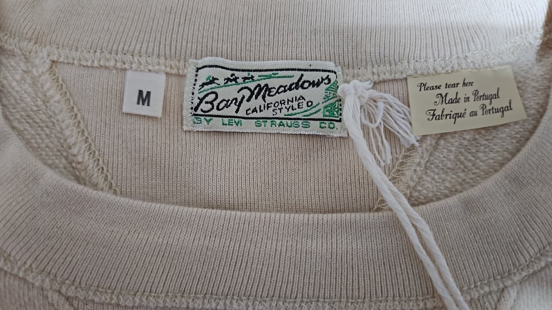 리바이스 LVC 1940's 베이 메도우 스웨트셔츠 더블 크림 M 상품이미지6