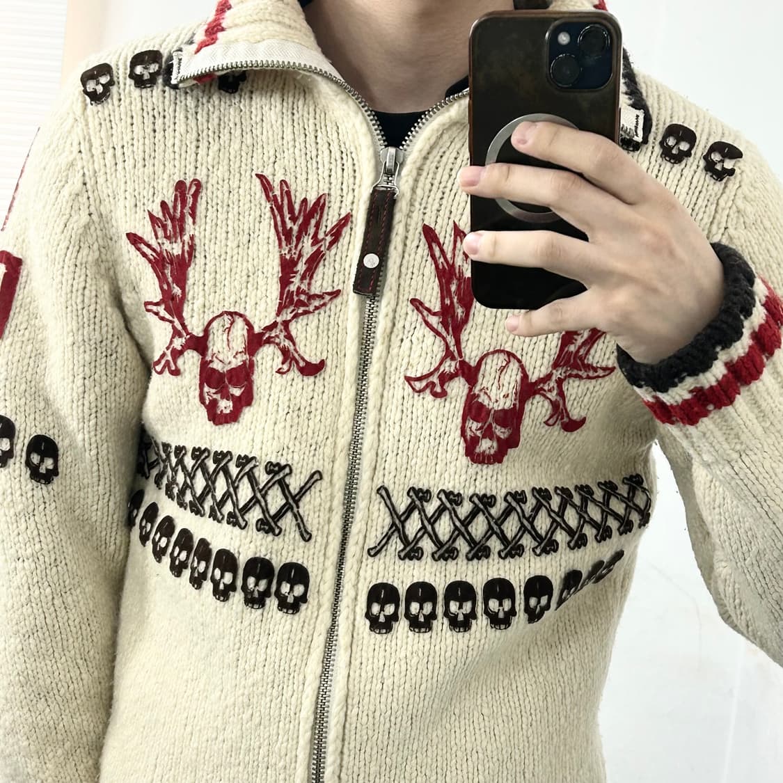 Energie 스컬 코위찬 니트 자켓 상품이미지5