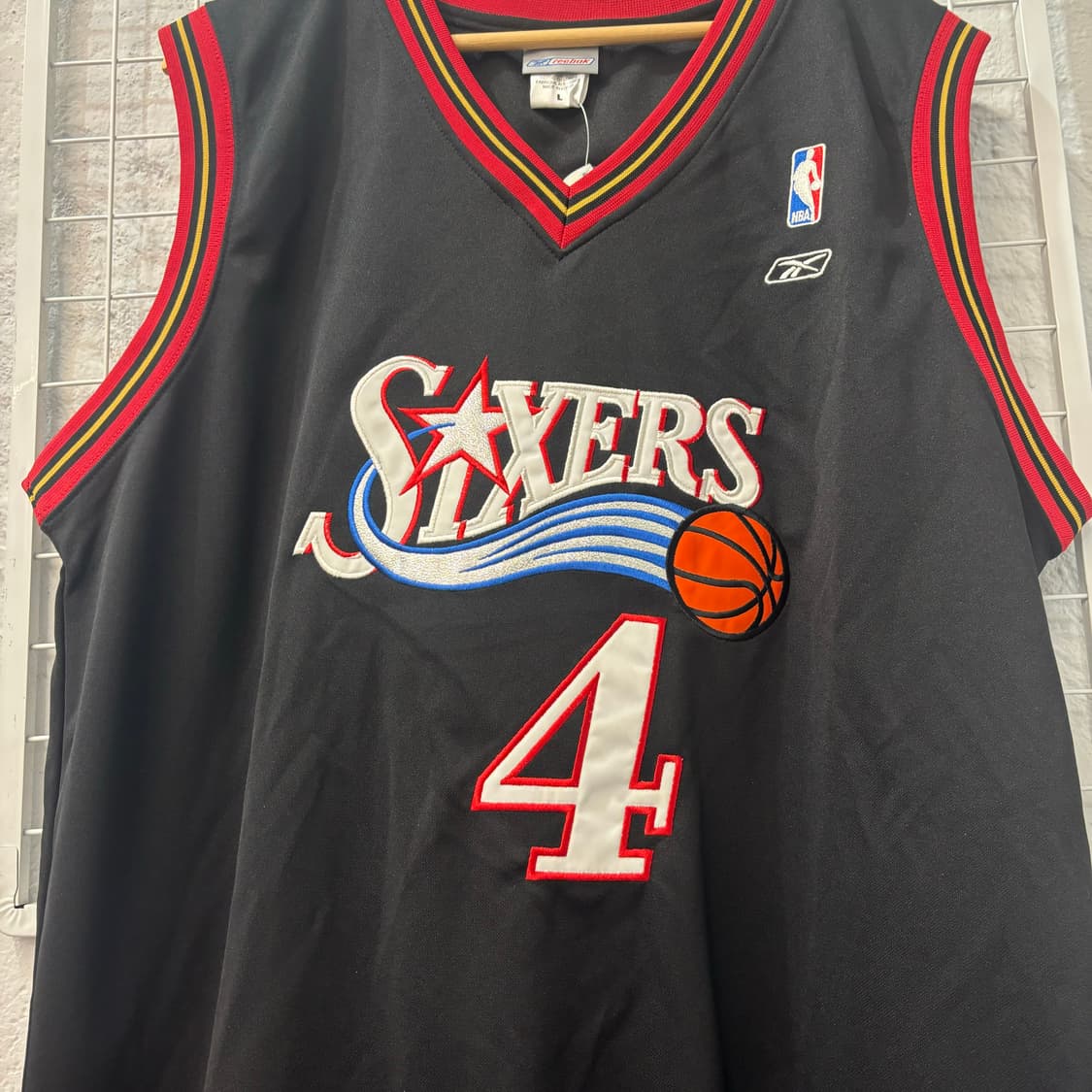 리복 X NBA 필라델피아 식서스 유니폼 슬리브리스 L 상품이미지5