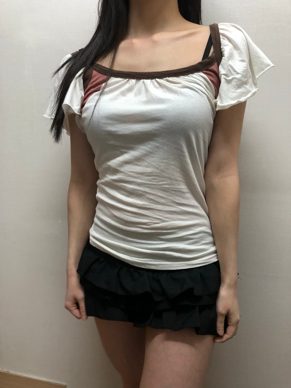 빈티지 화이트 오리엔탈 프릴 탑 상품이미지2