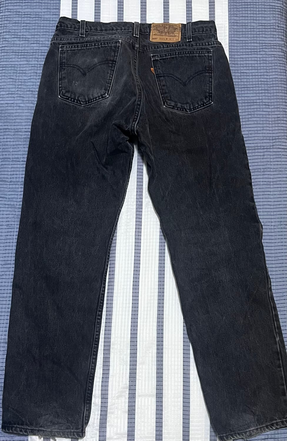 90s levis 505 오렌지탭 블랙 USA 36x30 상품이미지3