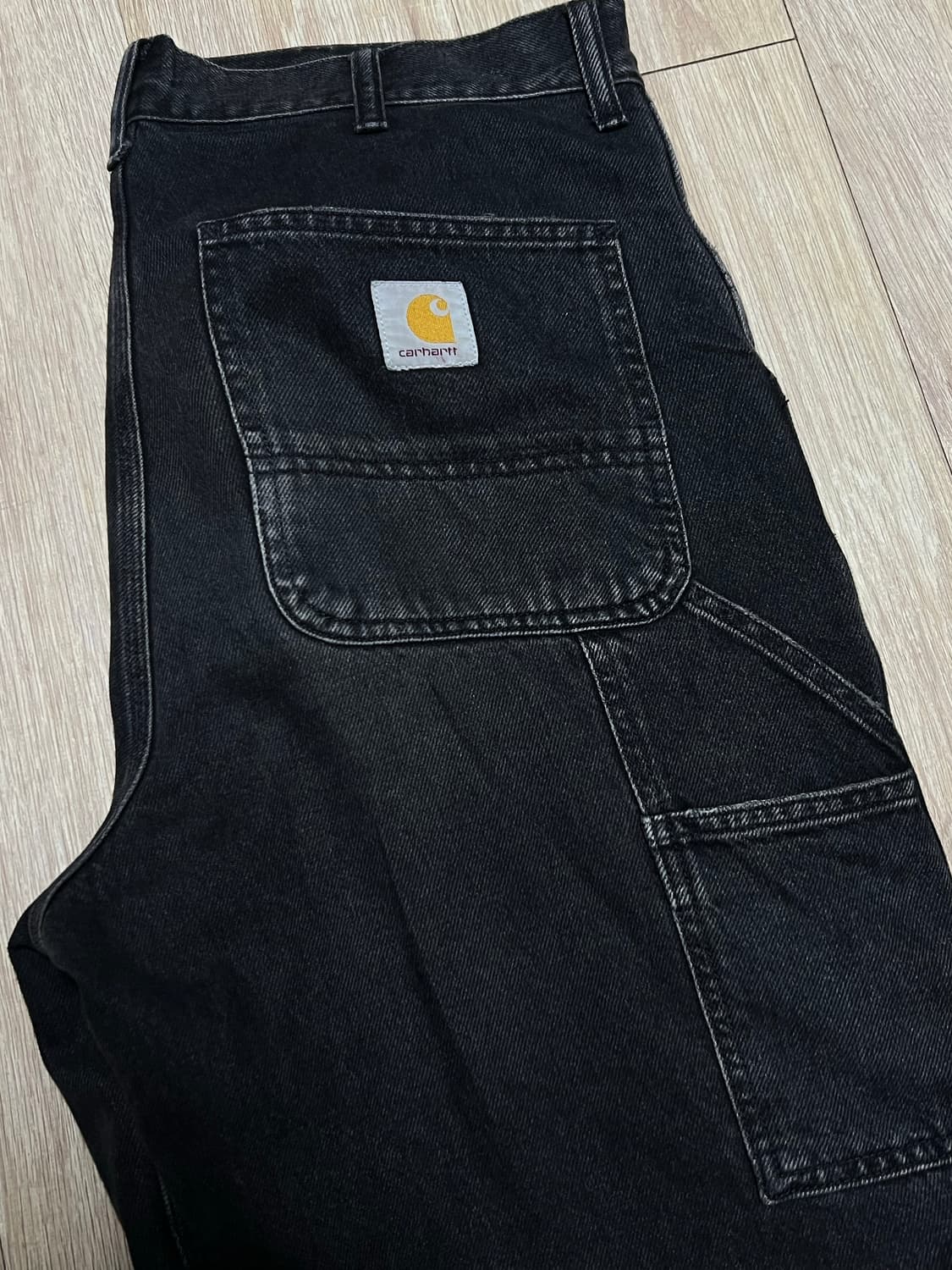 [32] 칼하트wip 더블니 스미스 데님 워시드 블랙 팬츠 상품이미지3