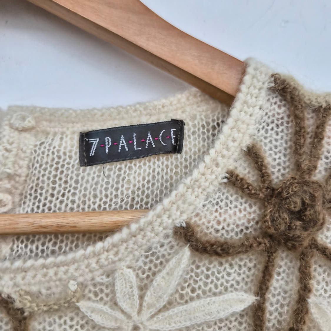 핸드메이드 플라워 자수 니트 스웨터 여성 M 상품이미지2