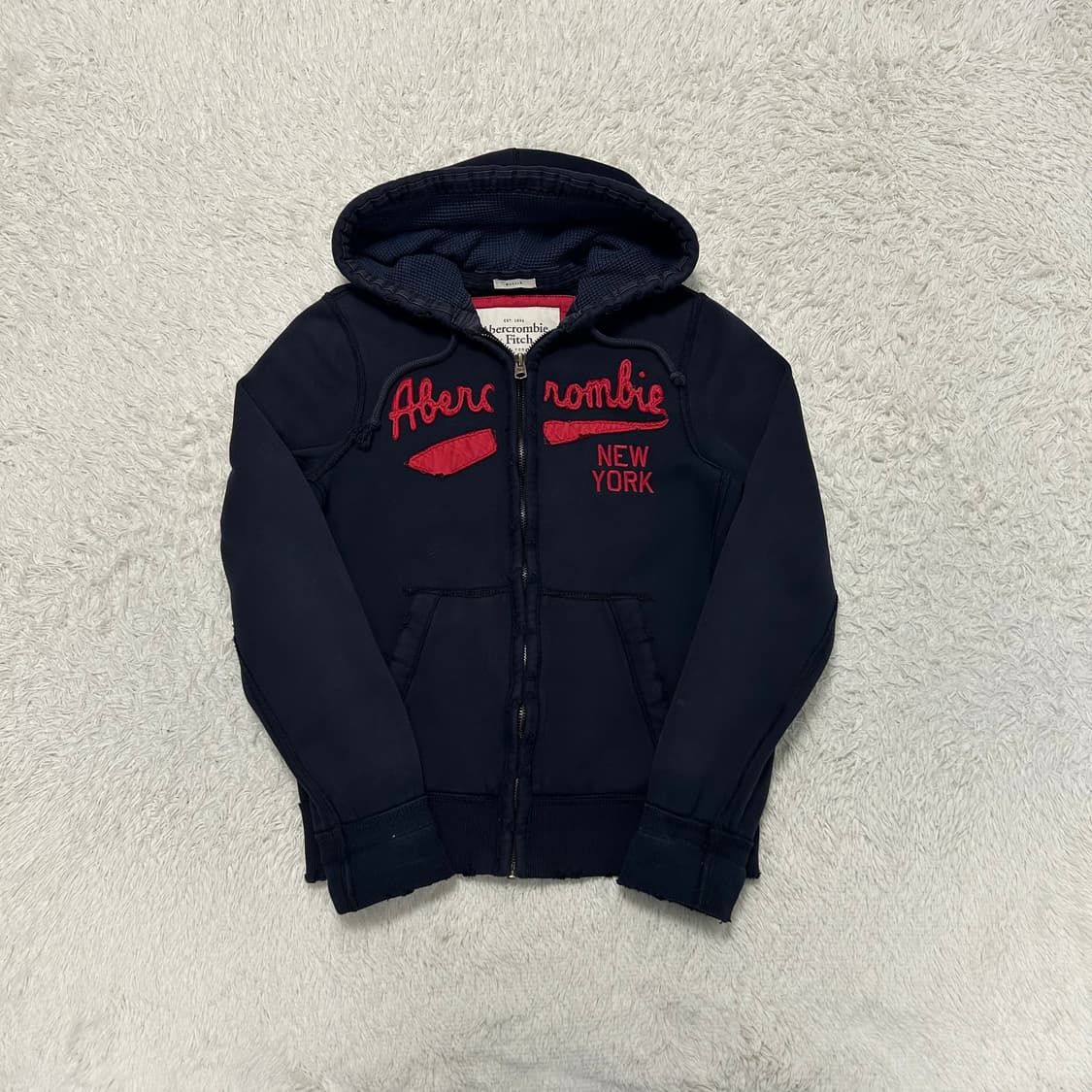 Abercrombie & Fitch Navy Hood Zip-Up 상품이미지4