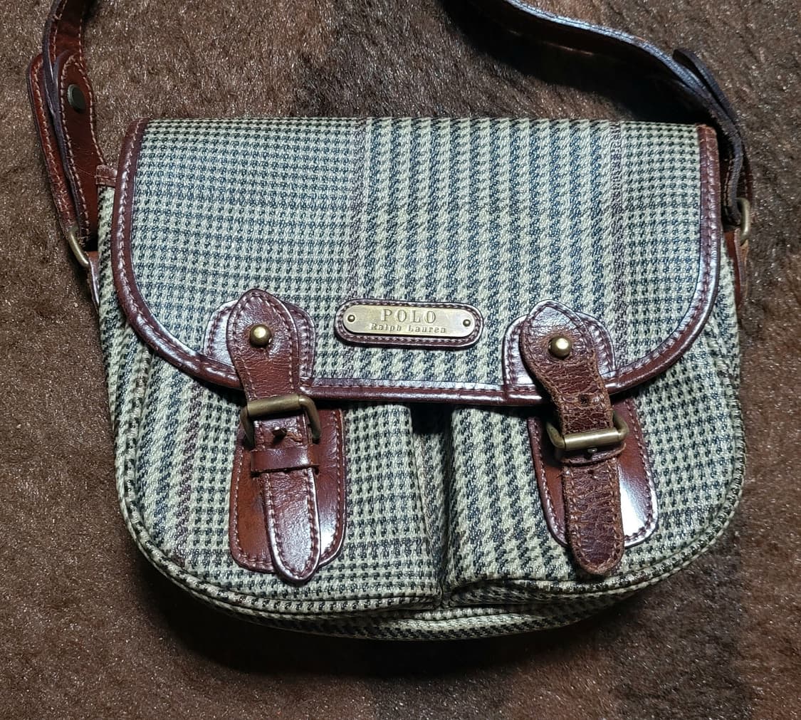 폴로 랄프로렌 남녀공용 체크 소형 크로스백 상품이미지2