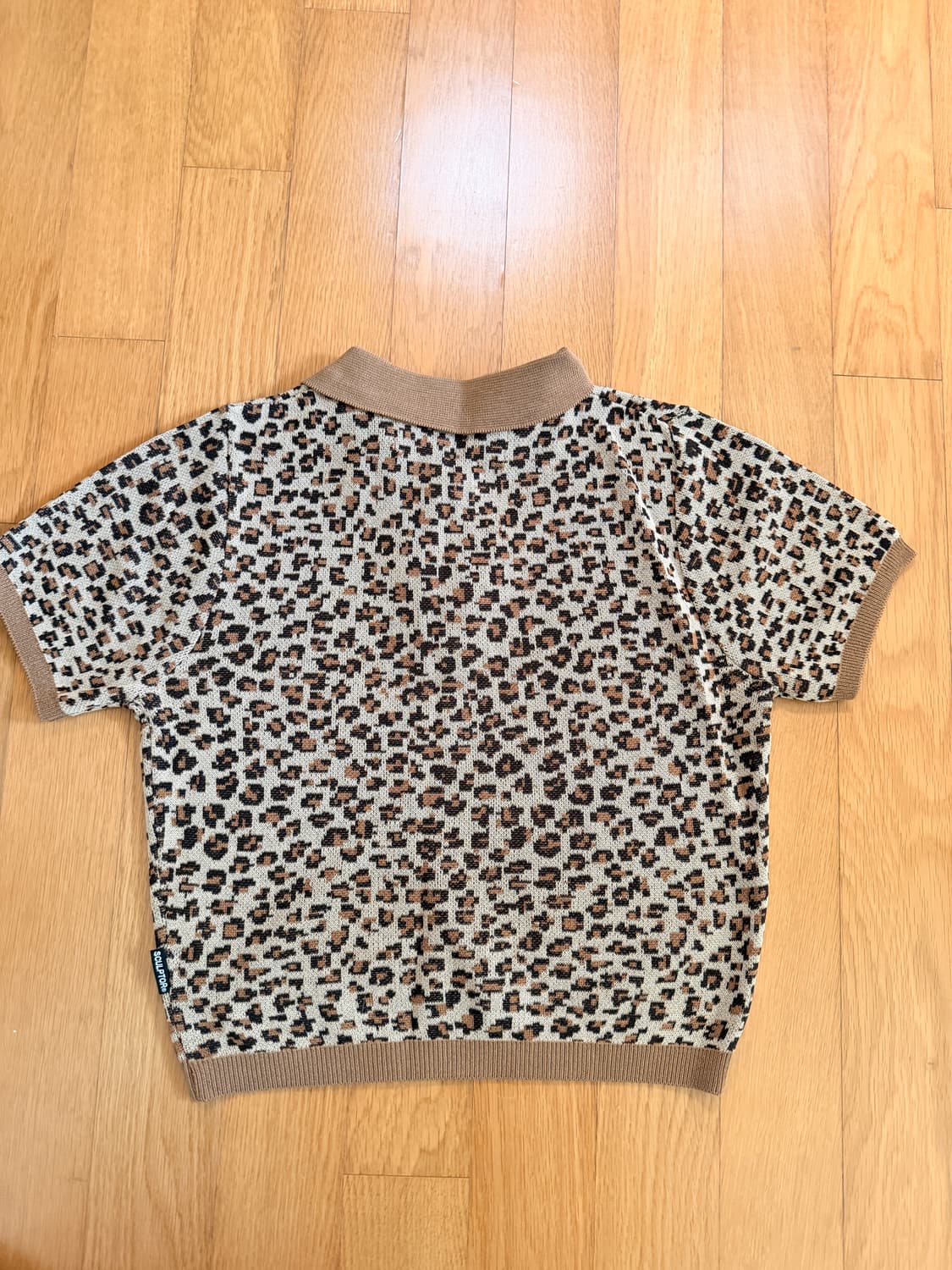 스컬프터 크롭 호피 반팔티 상품이미지2