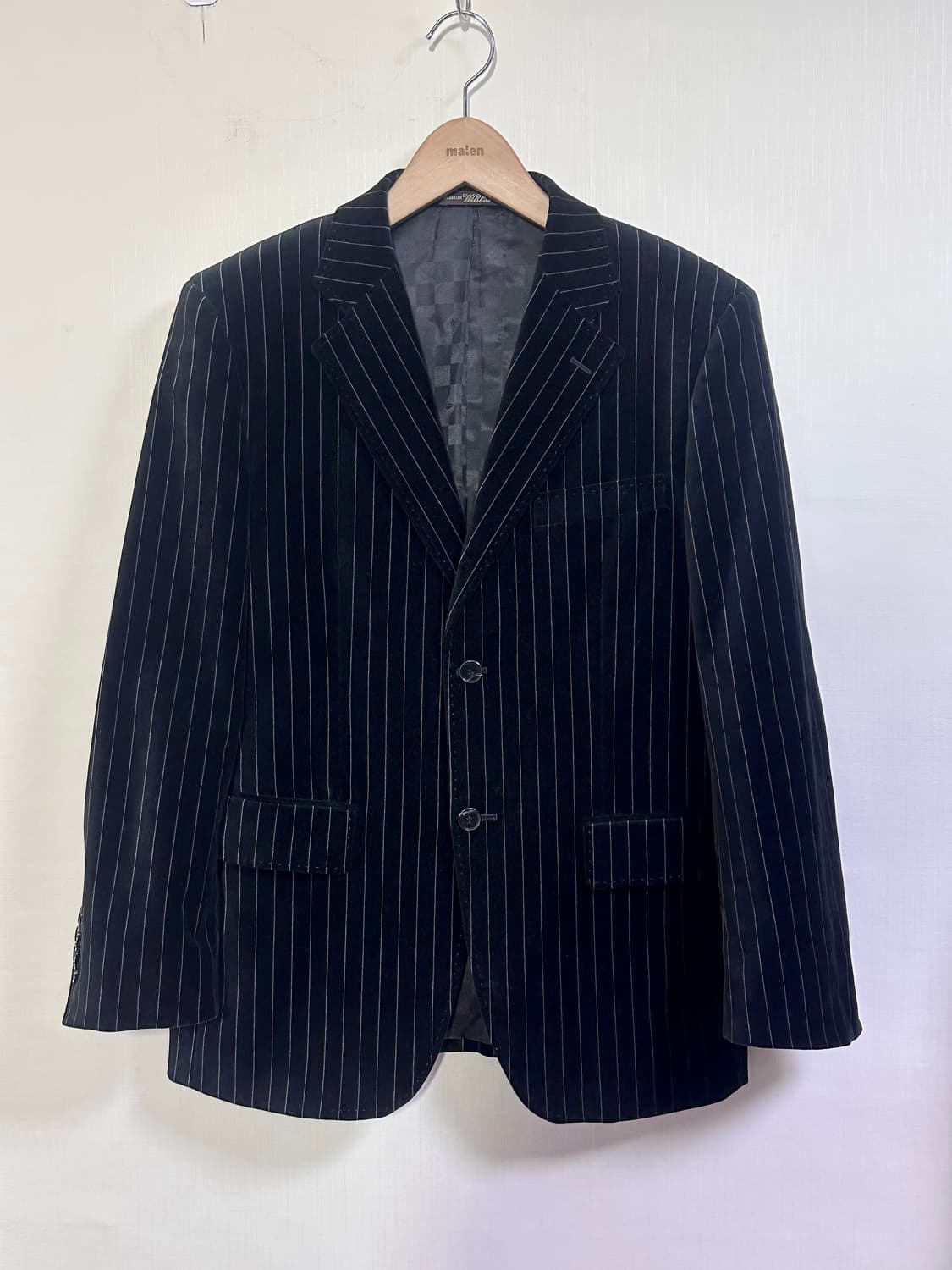 벨벳 스트라이프 블레이저  M/블랙 상품이미지2