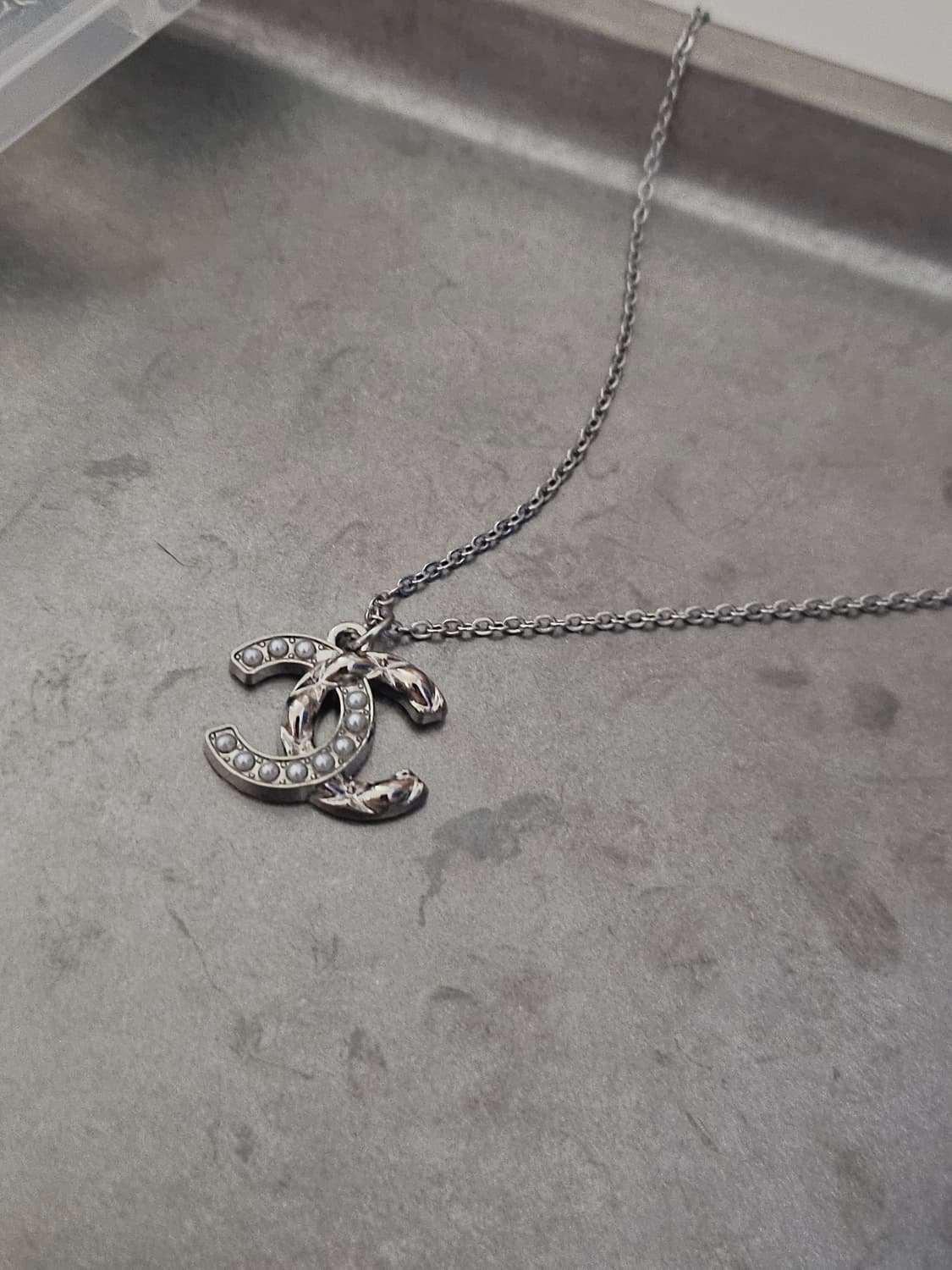 80 샤넬 정품 빈티지 업사이클링 목걸이 써지컬 진주 상품이미지1