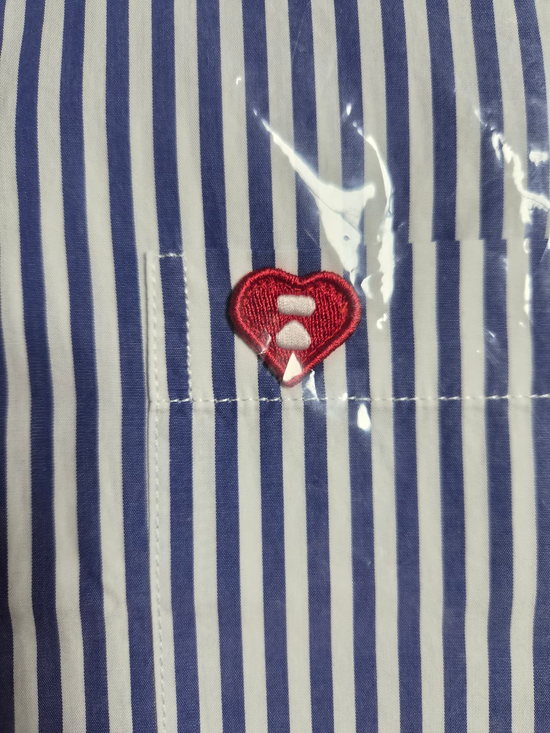 베이프 정품 에이피 하트 스트라이프 크롭 셔츠 남방 상품이미지3