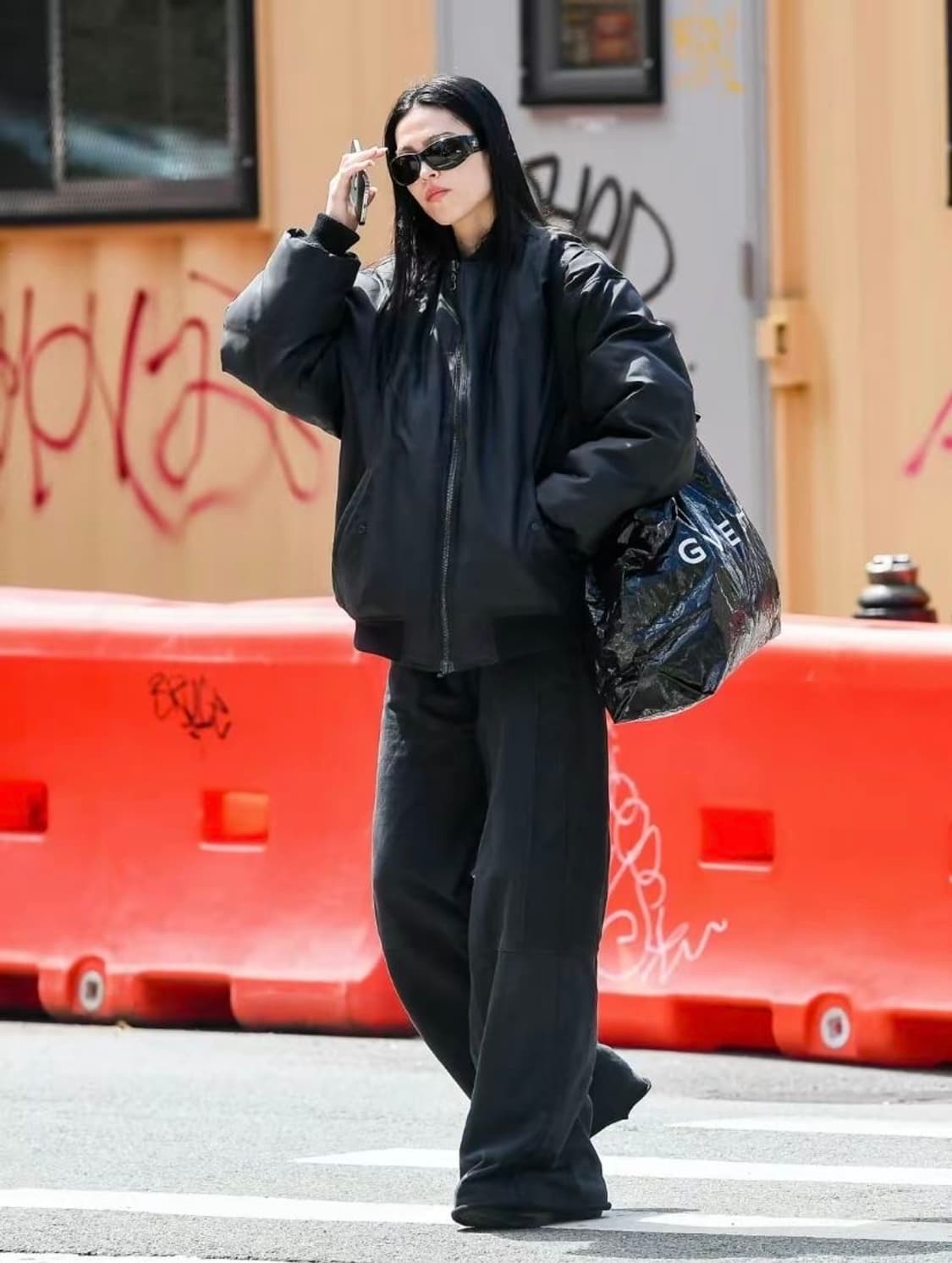 빈티지 AZUL 블랙 봄버 자켓 여성항공점퍼 락시크 y2k 릭오웬스 준지 상품이미지1