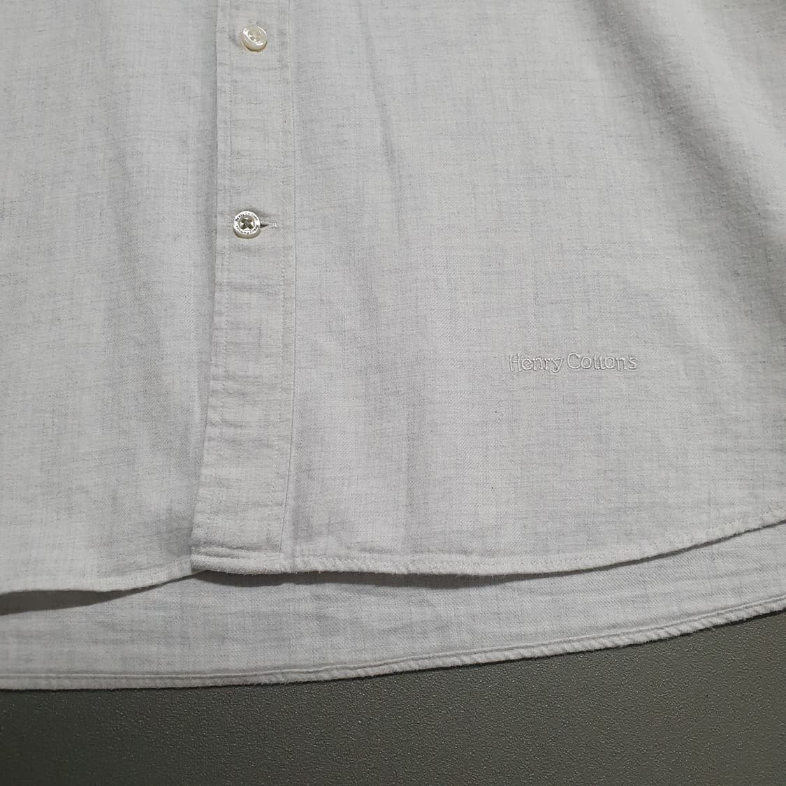 105 (XL) 헨리코튼 신형 22FW 카미카 코튼 솔리드 셔츠 남방 상품이미지3