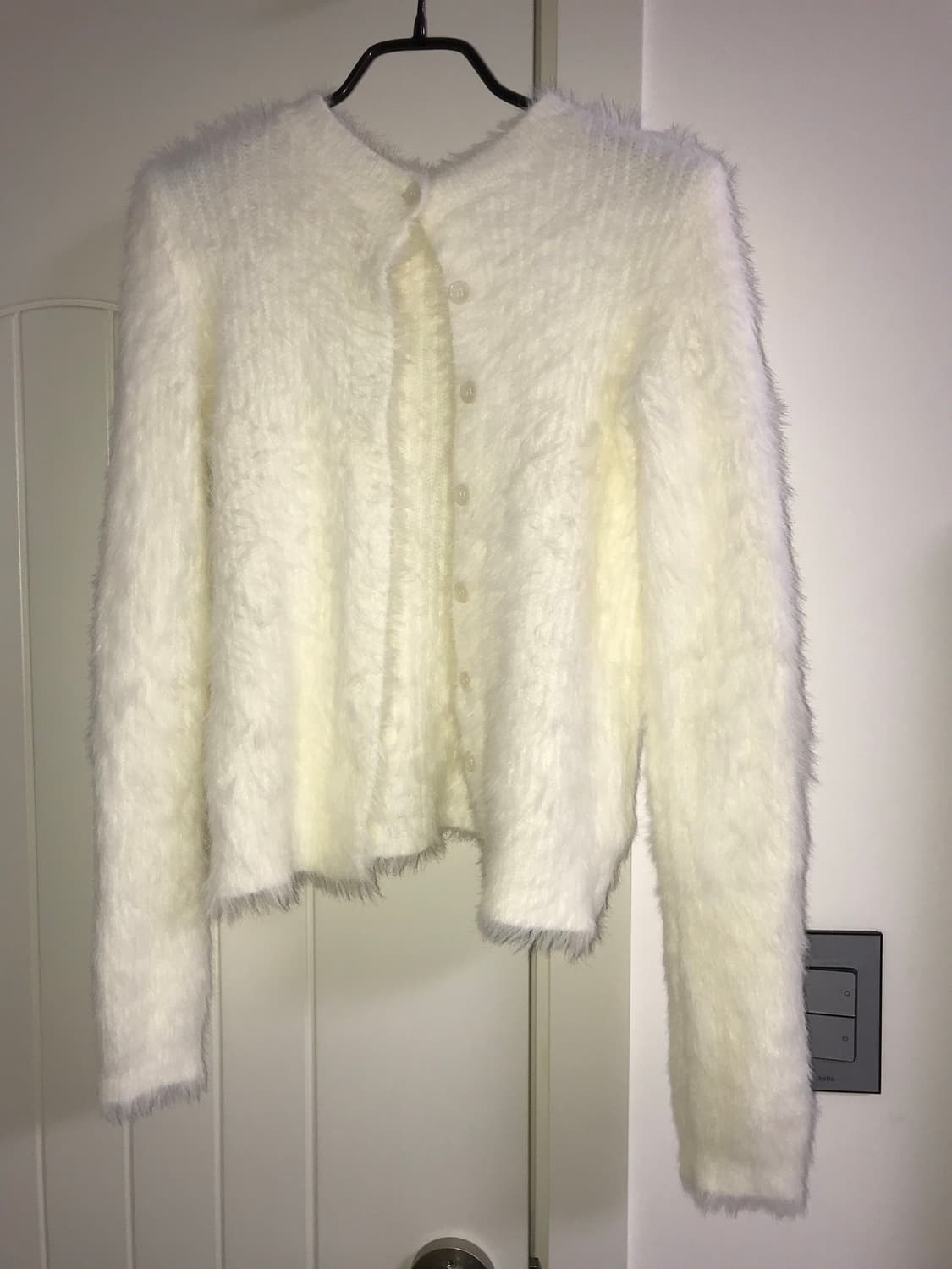 앙고라 니트 가디건 아이보리 상품이미지2