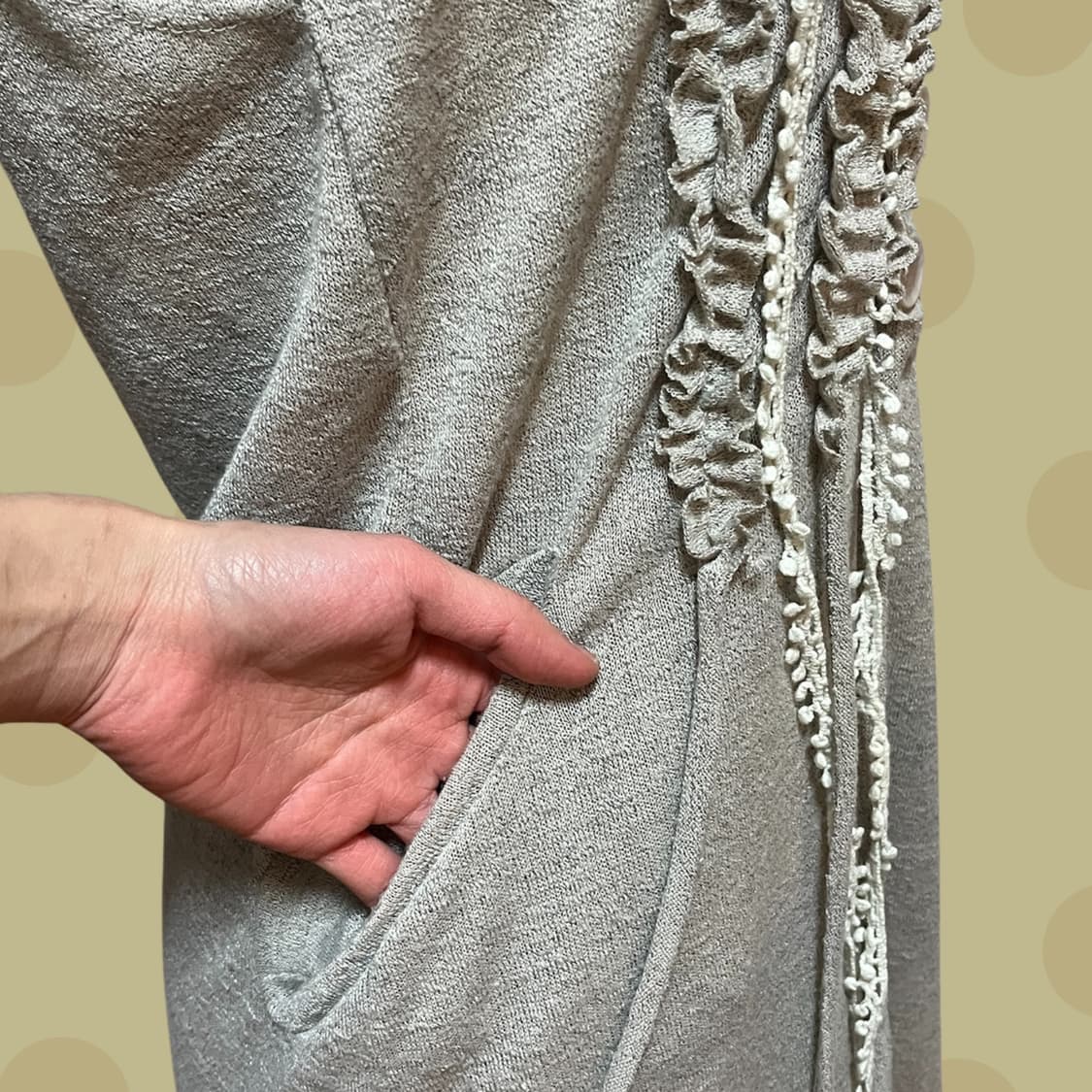 빈티지 게더 니트 원피스 상품이미지4