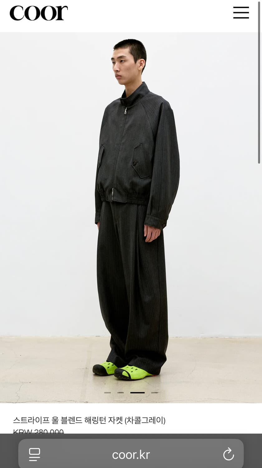 쿠어 스트라이프 울 블렌드 해링턴 자켓 상품이미지5