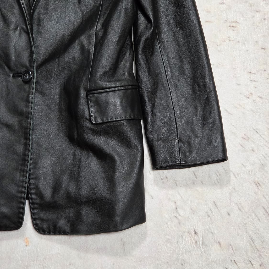 리얼레더 블랙 양가죽 블레이저 상품이미지3