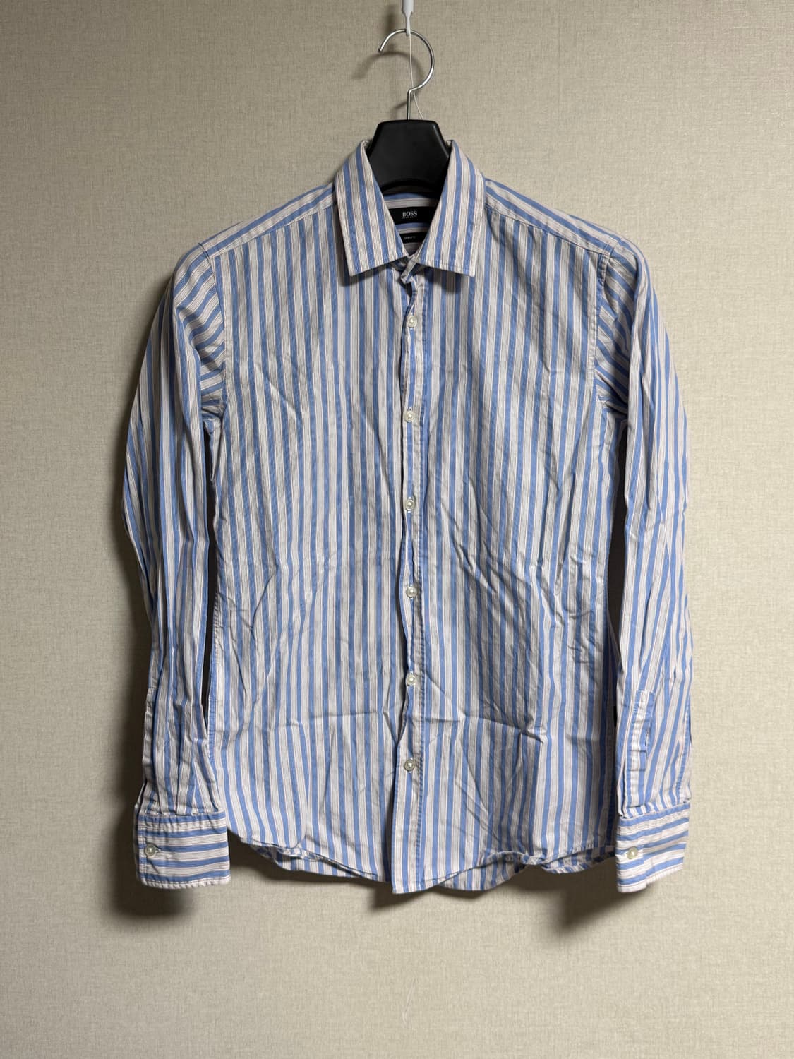 [S] 보스 휴고보스 슬림핏 블루 스트라이프 셔츠 상품이미지1