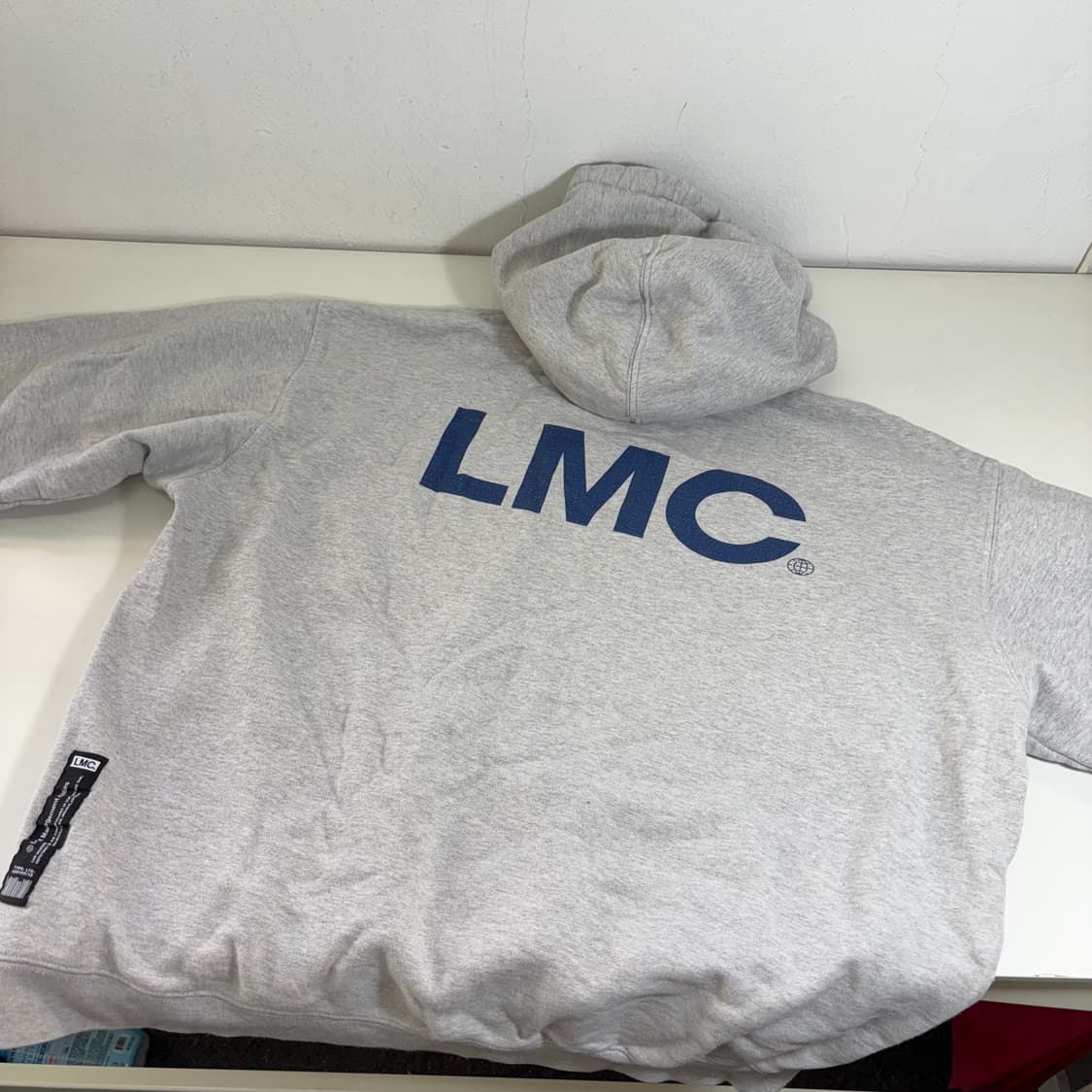 L LMC 엘앰씨 멜란지그레이 오버핏 스웻코튼 크롭후드티 상품이미지4