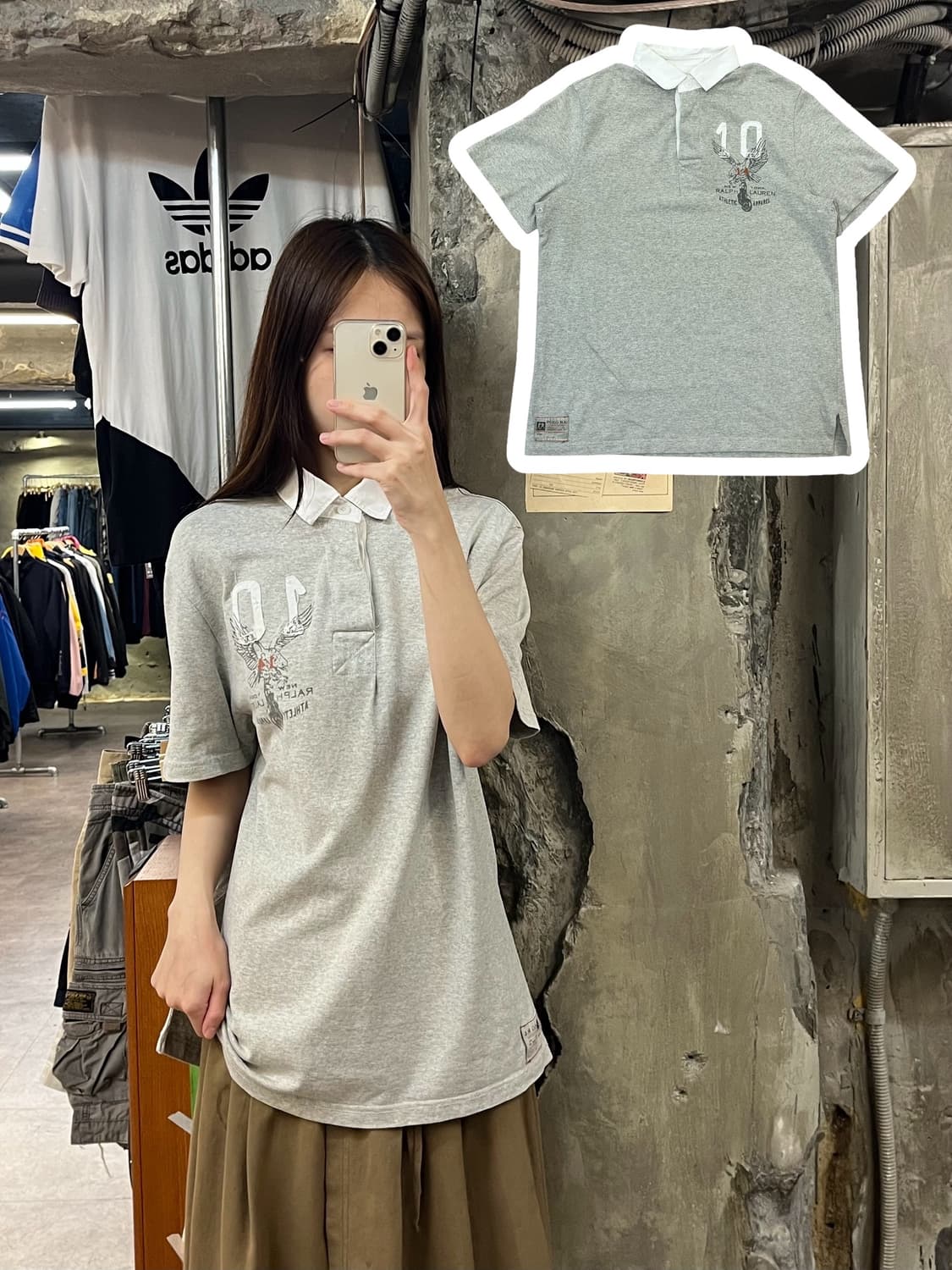 폴로 랄프로렌 반팔 카라티 그레이 L #csz916 상품이미지1
