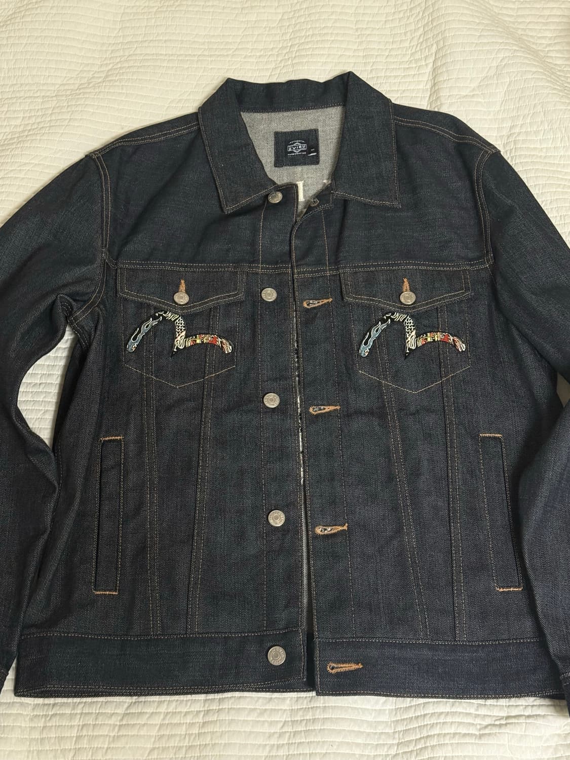 Evisu 에비수 용 자수 데님 청 자켓 인디고  상품이미지2