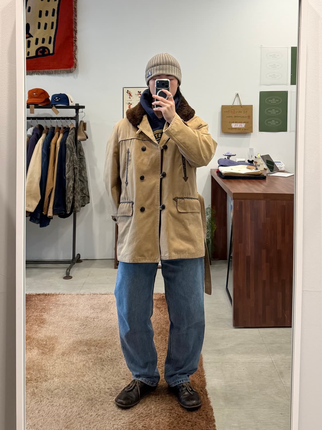 70s Vtg 프렌치 무톤 매키노 랜치 코트 상품이미지2