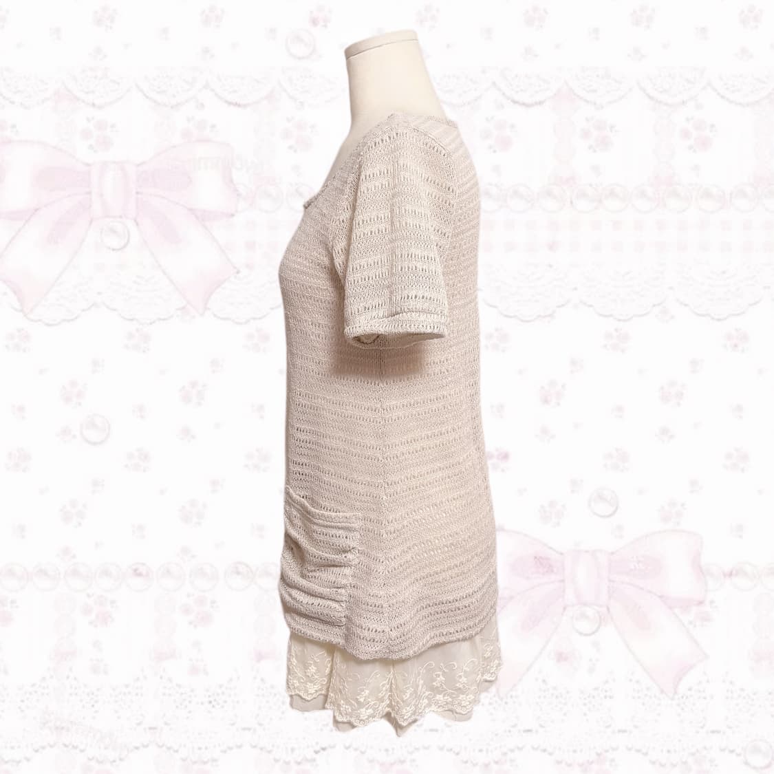 라떼갸루 핀터깔 은사 글리터 포인트 레이스 레이어드 포인트 유넥 원피스 상품이미지2