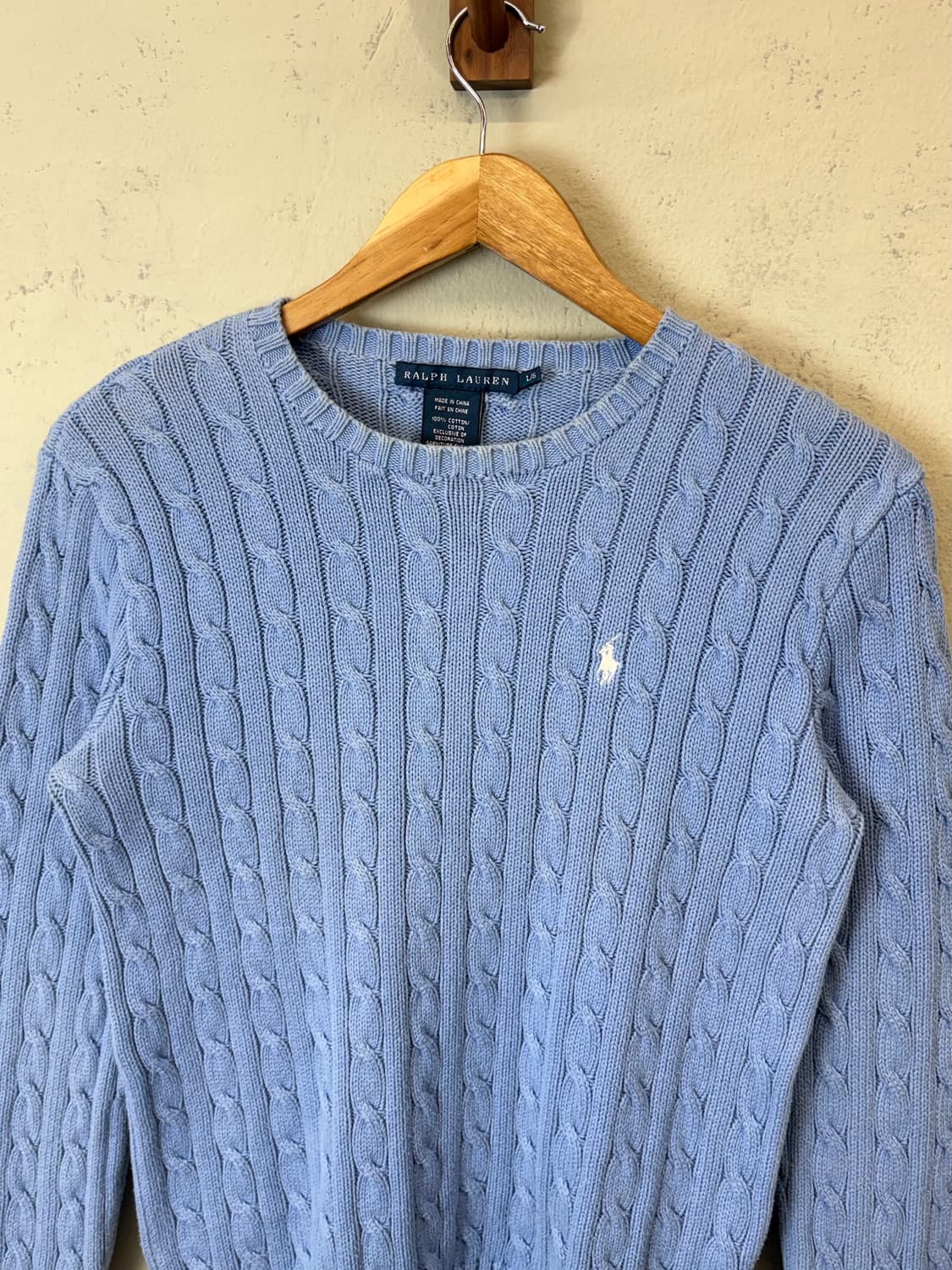 폴로랄프로렌 빈티지 하늘색 케이블 니트 상품이미지4