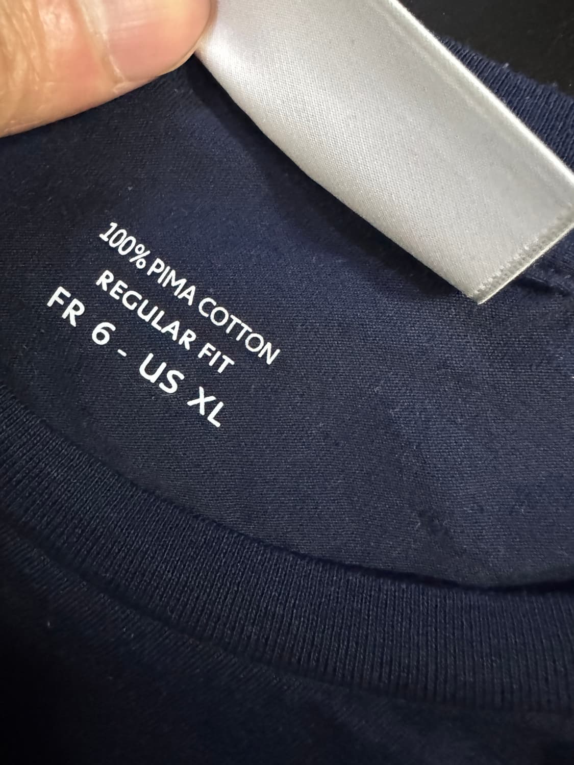 라코스테 레귤러핏 피마 코튼 반팔 티셔츠 XL 네이비 상품이미지4