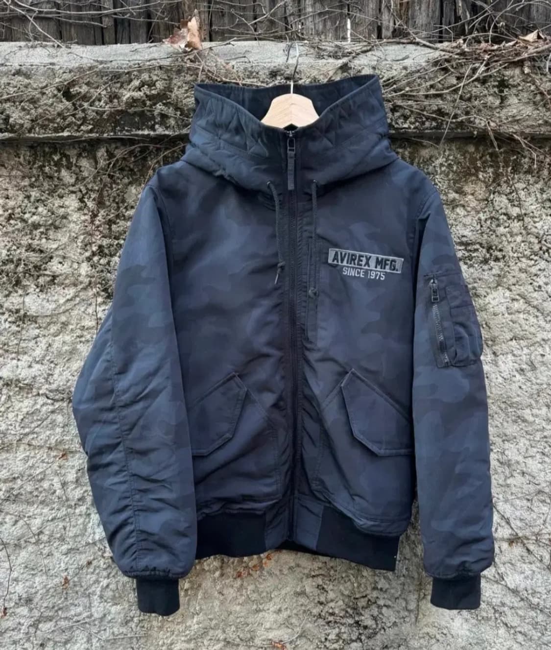 아비렉스 밀리터리 카모 후드 ma1 자켓 XL 상품이미지1