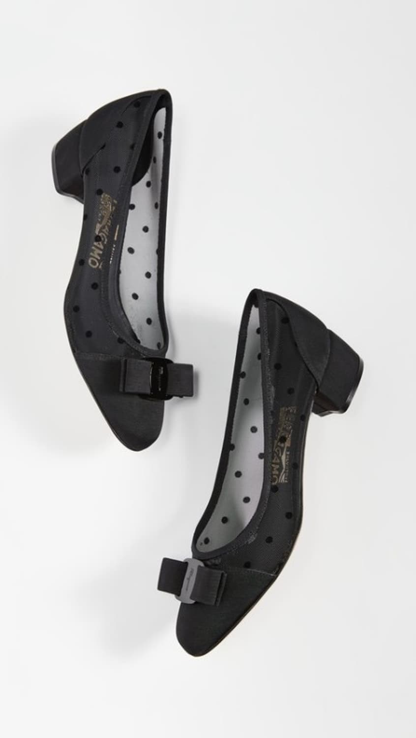 페라가모 바라 도트 펌프스-블랙 상품이미지4