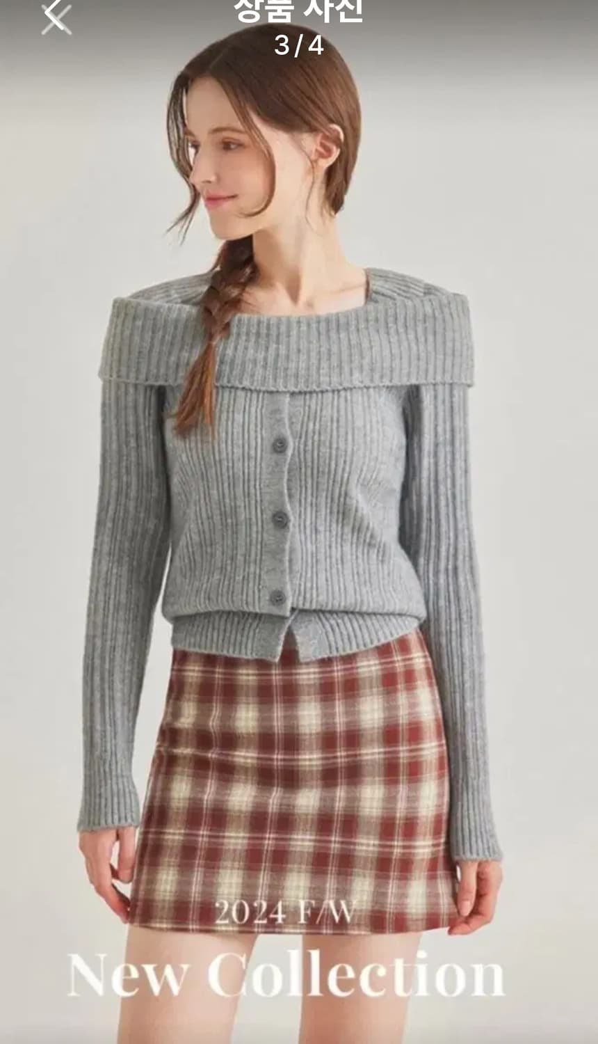 블루레이스 반오프숄더 핑크 니트  상품이미지3